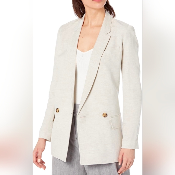 Club Monaco Women's Soft Linen Blazer X-Small Natural/Naturel - Picture 1 of 12